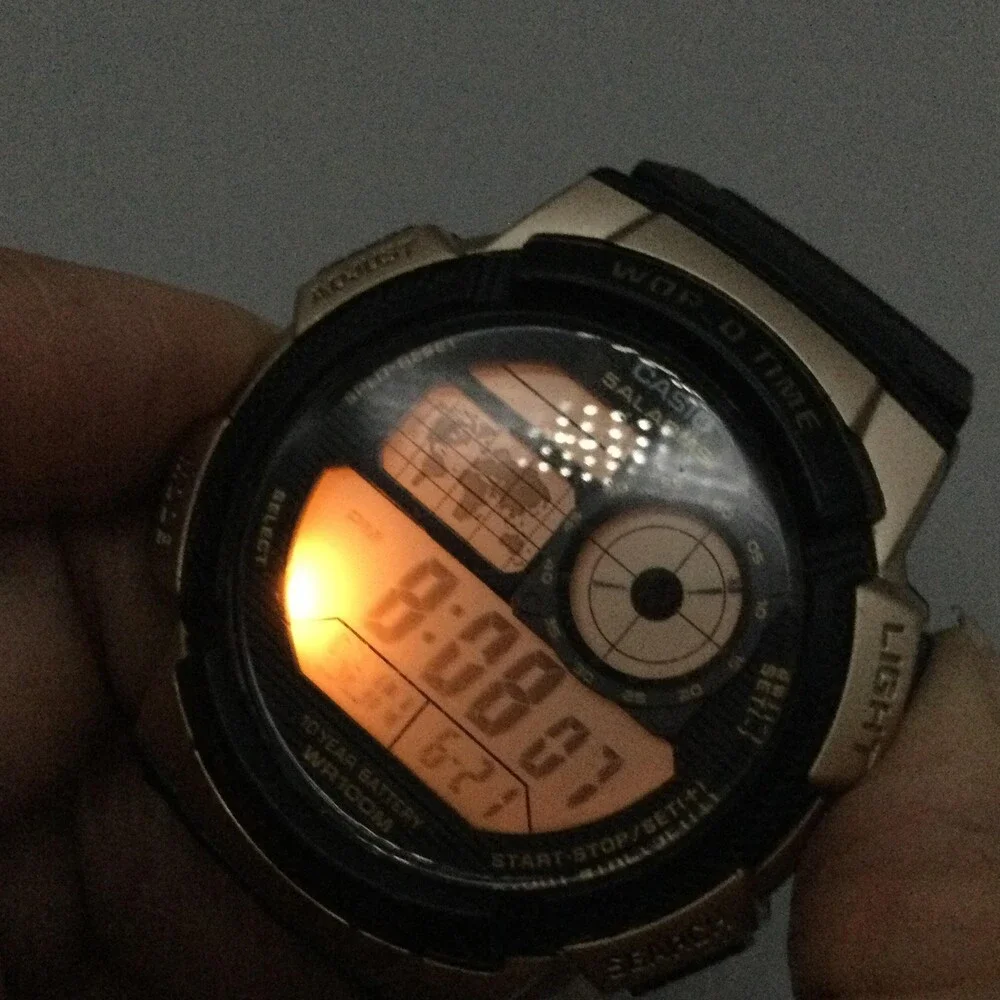 Casio 3198 AE1000W Mens Watch 43mm Gold World Time Illuminator 100M Black
